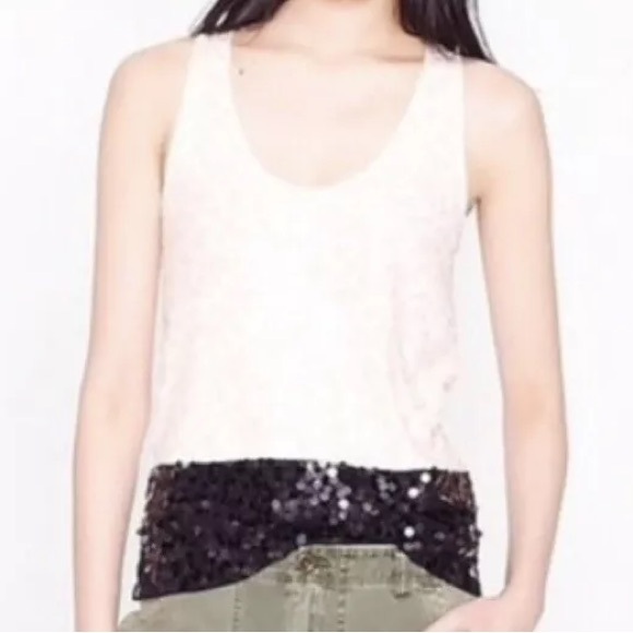 J. Crew Colorblock Sequin Cami Tank, XL, Black & White - Picture 11 of 12